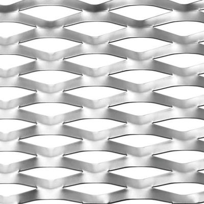 Custom SS Expanded Aluminium Mesh , Metal Grill Wire Mesh Diamond Hole