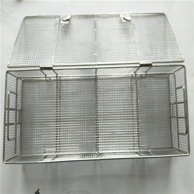 Square Round Wire Mesh Baskets Stainless Steel For Sterilizing Cleaning Part