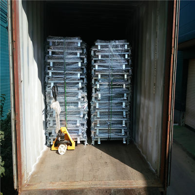 Custom Portable Folding Storage Cage , Mesh Cages For Storage  Powder coated