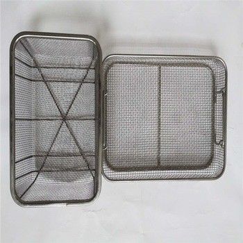 Multifunctional Wire Mesh Cleaning Baskets , Square Mesh Basket Non Toxic